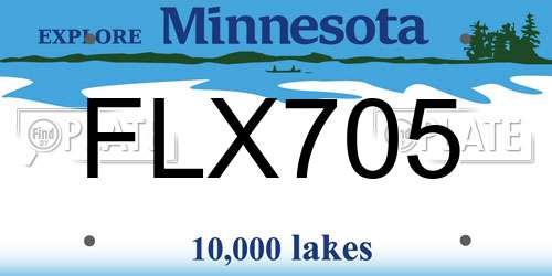 FLX705 Minnesota License Plate