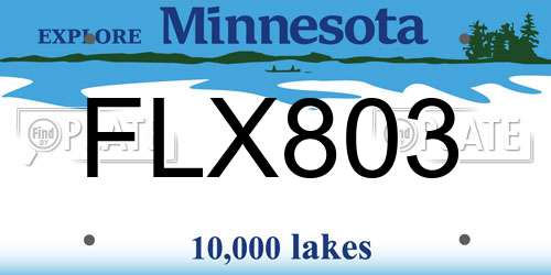 FLX803 Minnesota License Plate