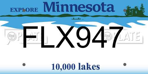 FLX947 Minnesota License Plate