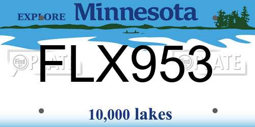 FLX953 Minnesota License Plate