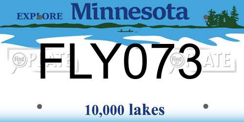 FLY073 Minnesota License Plate