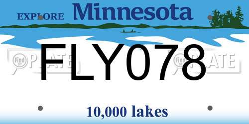 FLY078 Minnesota License Plate