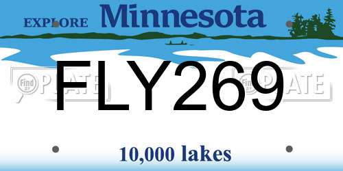 FLY269 Minnesota License Plate
