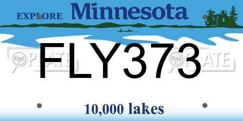 FLY373 Minnesota License Plate
