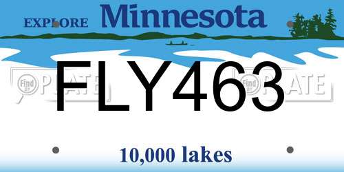 FLY463 Minnesota License Plate