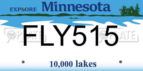 FLY515 Minnesota License Plate