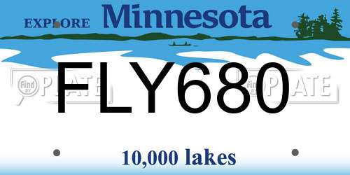 FLY680 Minnesota License Plate