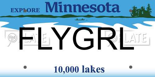 FLYGRL Minnesota License Plate