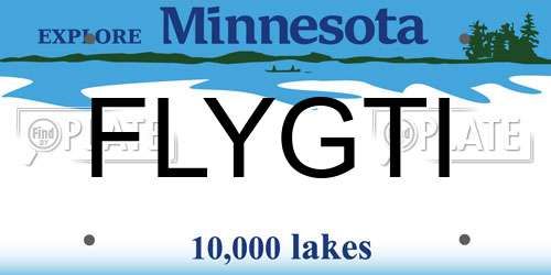 FLYGTI Minnesota License Plate