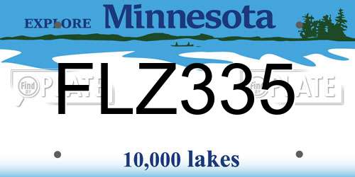 FLZ335 Minnesota License Plate