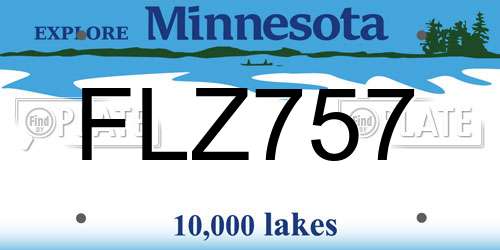 FLZ757 Minnesota License Plate