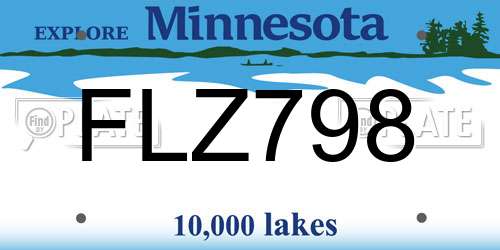 FLZ798 Minnesota License Plate
