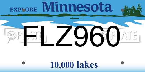 FLZ960 Minnesota License Plate