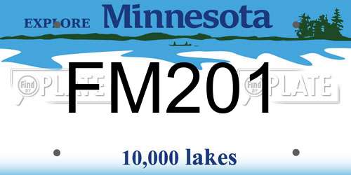 FM201 Minnesota License Plate