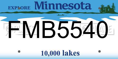 FMB5540 Minnesota License Plate
