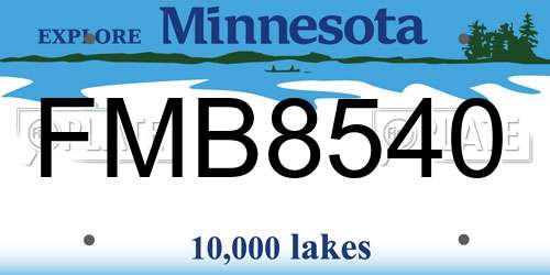 FMB8540 Minnesota License Plate