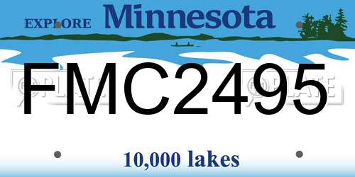 FMC2495 Minnesota License Plate