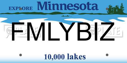 FMLYBIZ Minnesota License Plate