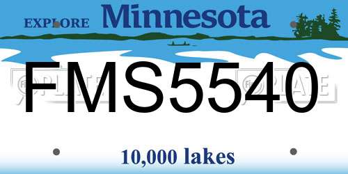 FMS5540 Minnesota License Plate