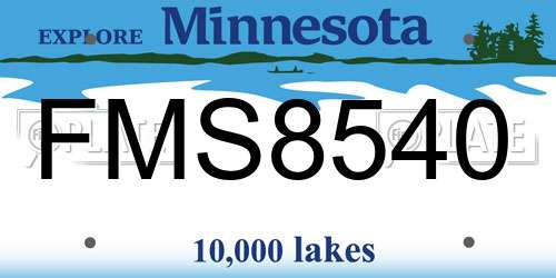 FMS8540 Minnesota License Plate