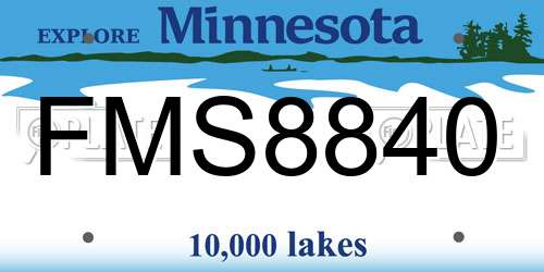 FMS8840 Minnesota License Plate
