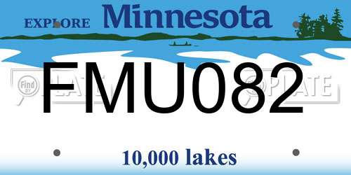 FMU082 Minnesota License Plate