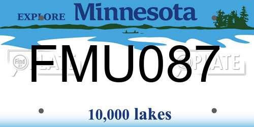 FMU087 Minnesota License Plate