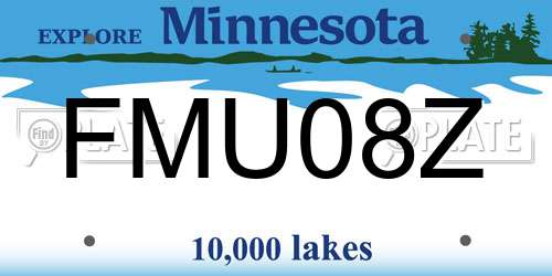 FMU08Z Minnesota License Plate