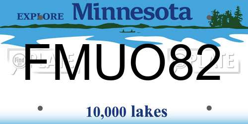 FMUO82 Minnesota License Plate