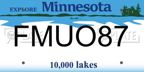 FMUO87 Minnesota License Plate