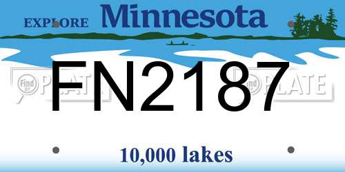 FN2187 Minnesota License Plate