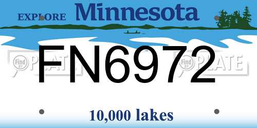 FN6972 Minnesota License Plate