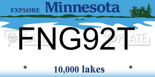 FNG92T Minnesota License Plate