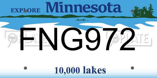 FNG972 Minnesota License Plate
