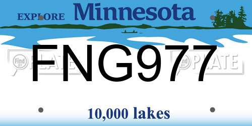 FNG977 Minnesota License Plate