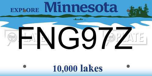 FNG97Z Minnesota License Plate