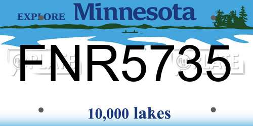 FNR5735 Minnesota License Plate