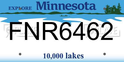 FNR6462 Minnesota License Plate