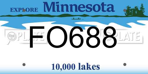 FO688 Minnesota License Plate