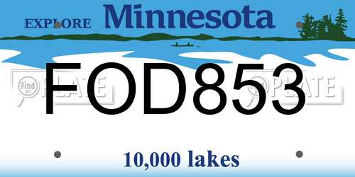 FOD853 Minnesota License Plate