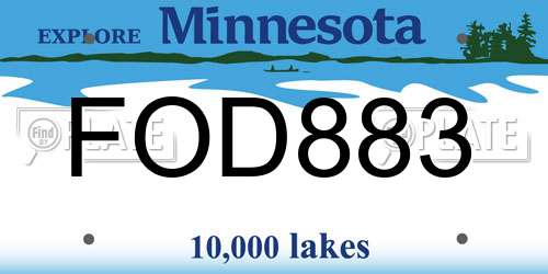 FOD883 Minnesota License Plate
