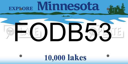 FODB53 Minnesota License Plate