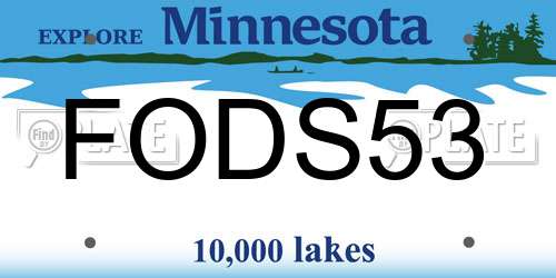 FODS53 Minnesota License Plate