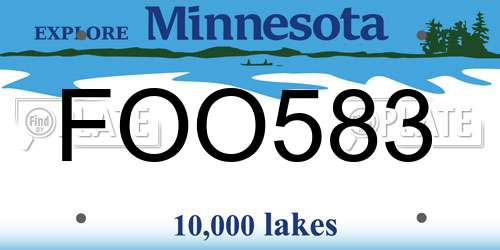 FOO583 Minnesota License Plate