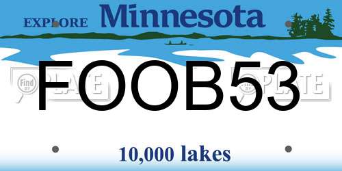 FOOB53 Minnesota License Plate