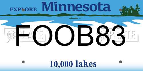 FOOB83 Minnesota License Plate