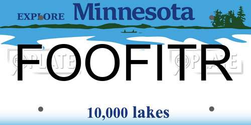 FOOFITR Minnesota License Plate
