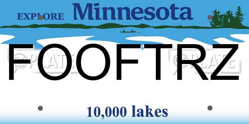 FOOFTRZ Minnesota License Plate