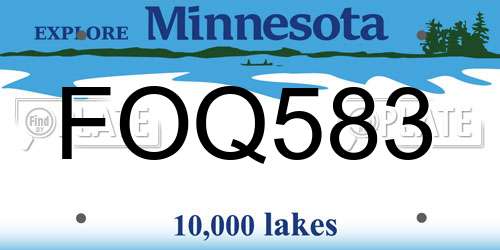 FOQ583 Minnesota License Plate