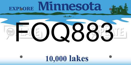 FOQ883 Minnesota License Plate